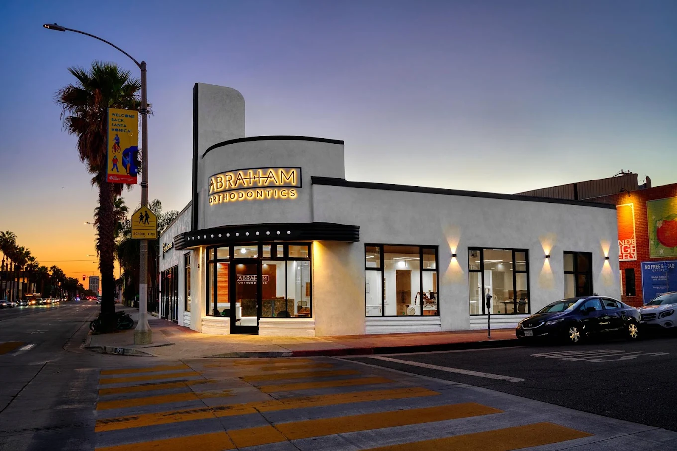 Abraham Orthodontics office exterior at 1731 Wilshire Blvd, Santa Monica